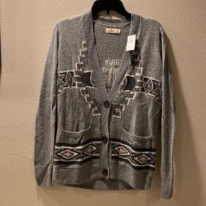 NWT Medium Hollister printed Cardigan